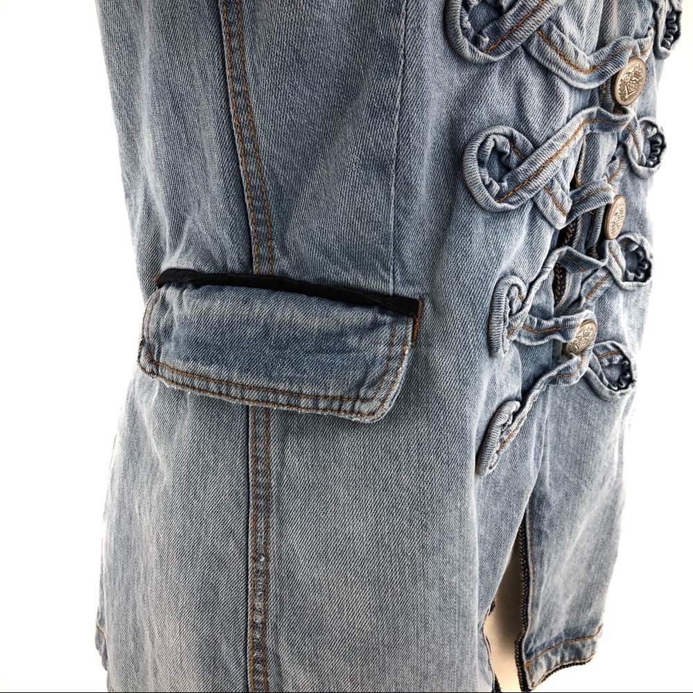 Free People Denim Seamed And Structured Jacket - Picture 6 of 8